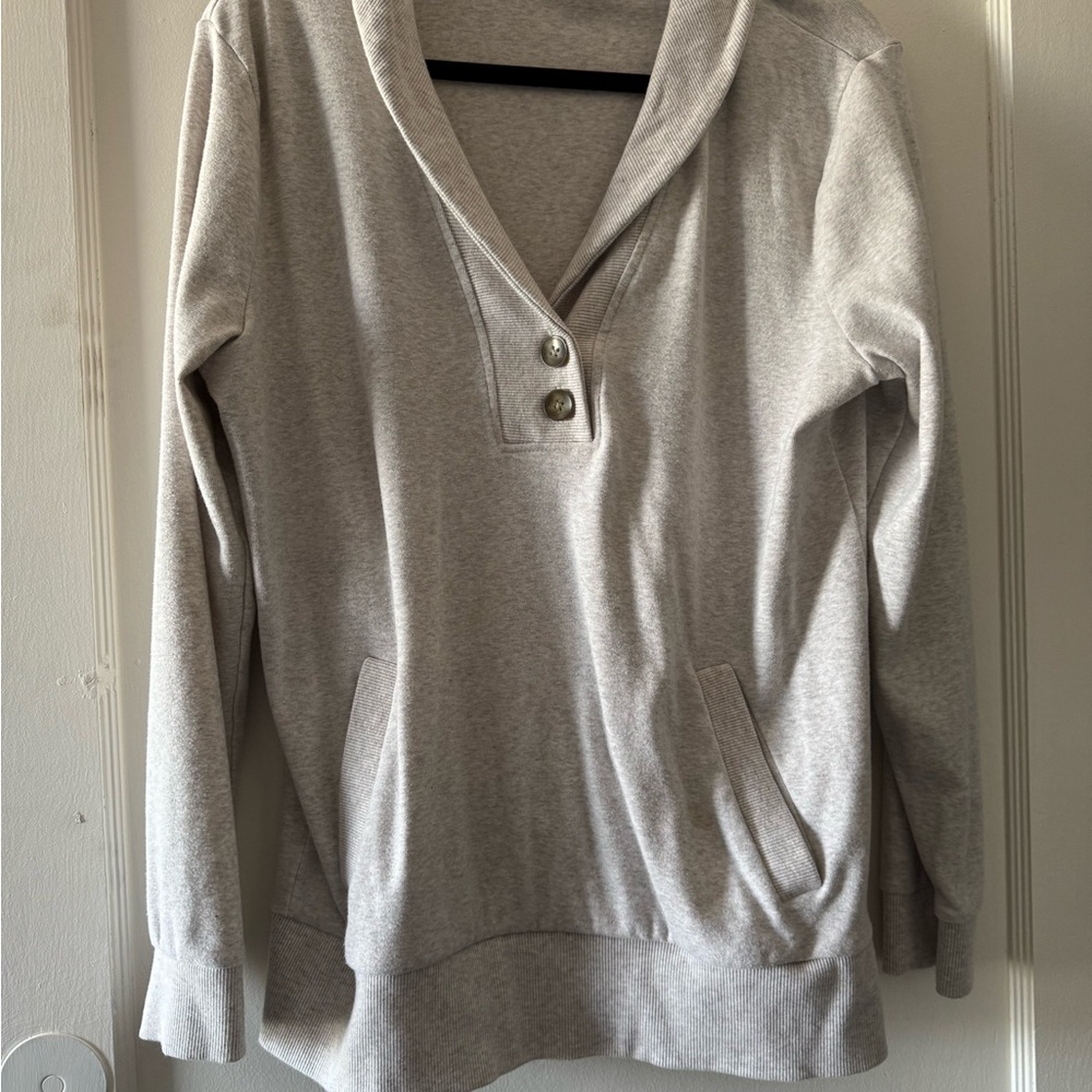 Banana Republic cream colored Polo Sweatshirt Relaxed Fit